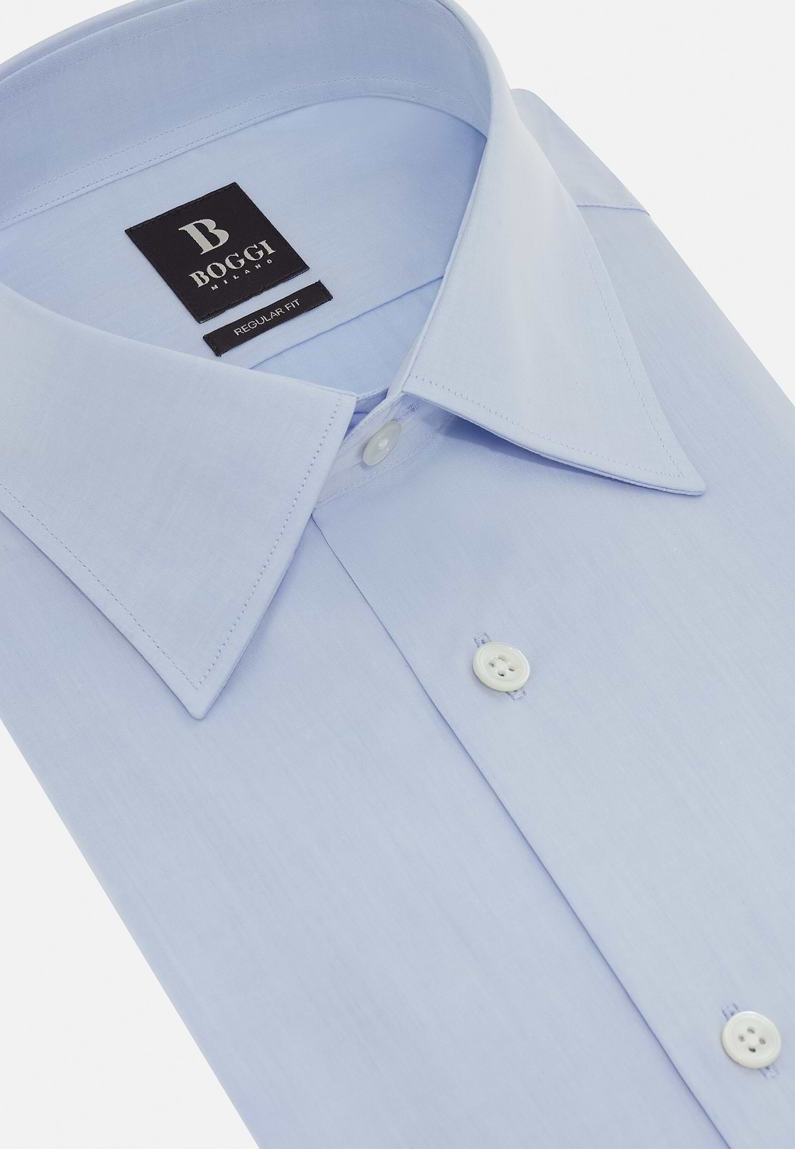 Chemise En Sergé De Coton Regular Fit, Bleu clair, hi-res