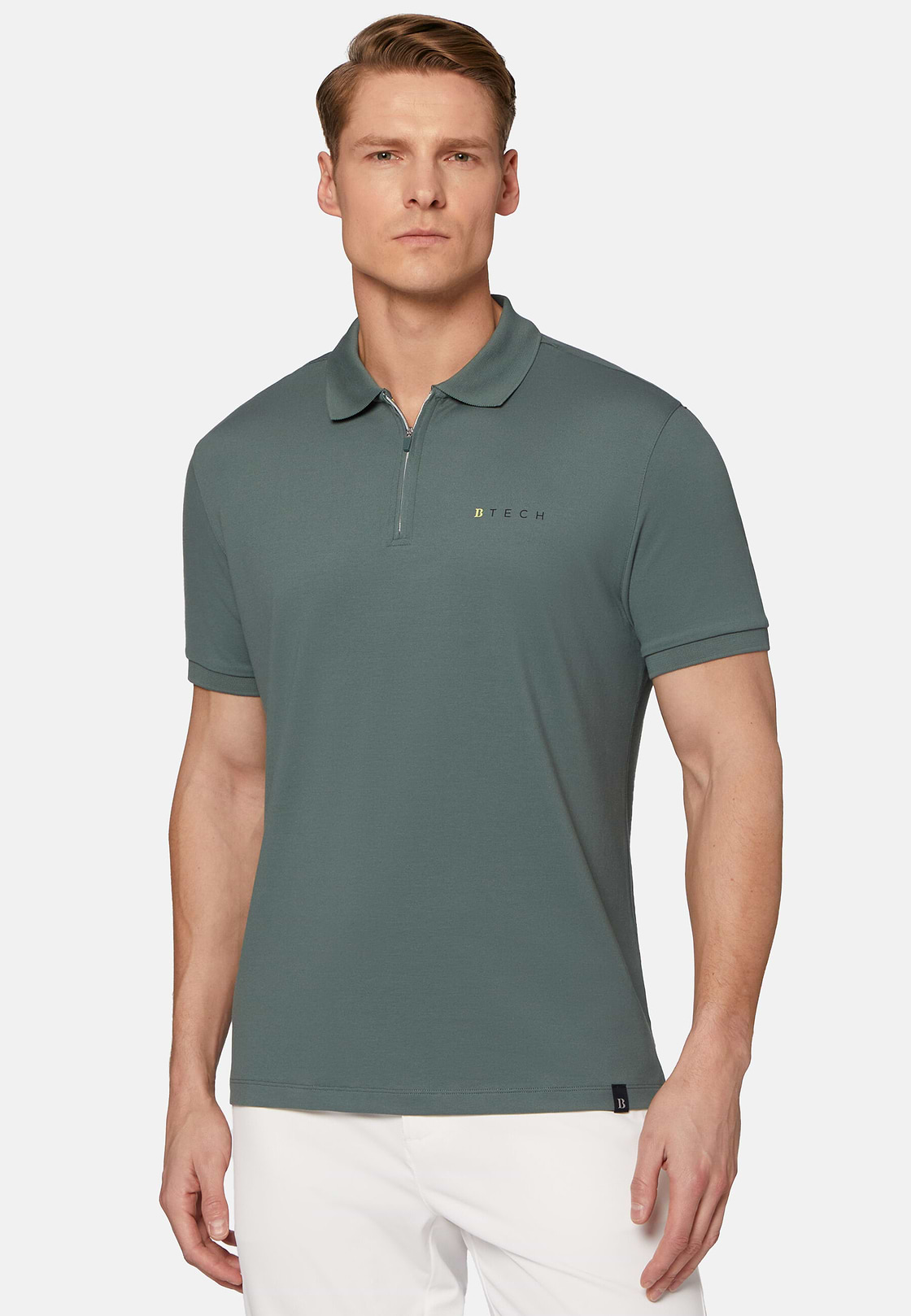 High-Performance Piqué Polo Shirt, Green, hi-res