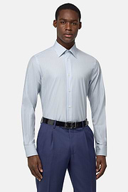 Regular Fit Cotton Dobby Shirt, Light Blue, hi-res
