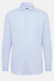 Dobby Napoli Collar Shirt Slim Fit, Light Blue, hi-res