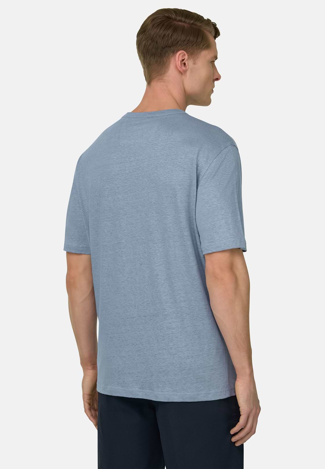 T-shirt En Jersey De Lin Extensible, Bleu clair, hi-res, 3