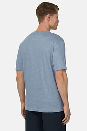 T-shirt En Jersey De Lin Extensible, Bleu clair, thumb, 3