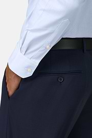 Overhemd Gestreept in Katoen Dobby Slim Fit, Light Blue, thumb, 4