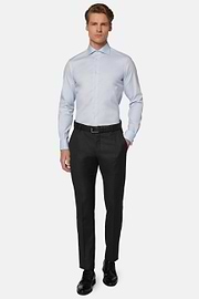 Stretch P.Point D.Cuff Windsor Collar Shirt Slim F, Light blue, hi-res