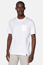 T-Shirt En Jersey De Coton Et Tencel, Blanc, hi-res