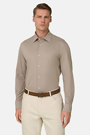 Polo Camicia In Jersey Giapponese Regular Fit, Marrone, thumb, 2