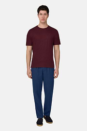 Pantalon City En Lin, Bleu, thumb, 2