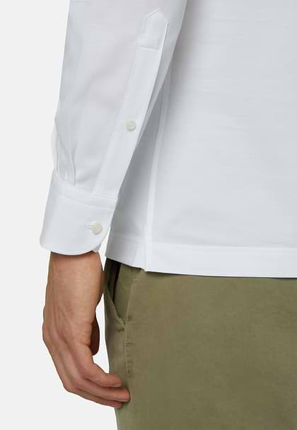 Japanese Jersey Polo Shirt, White, hi-res