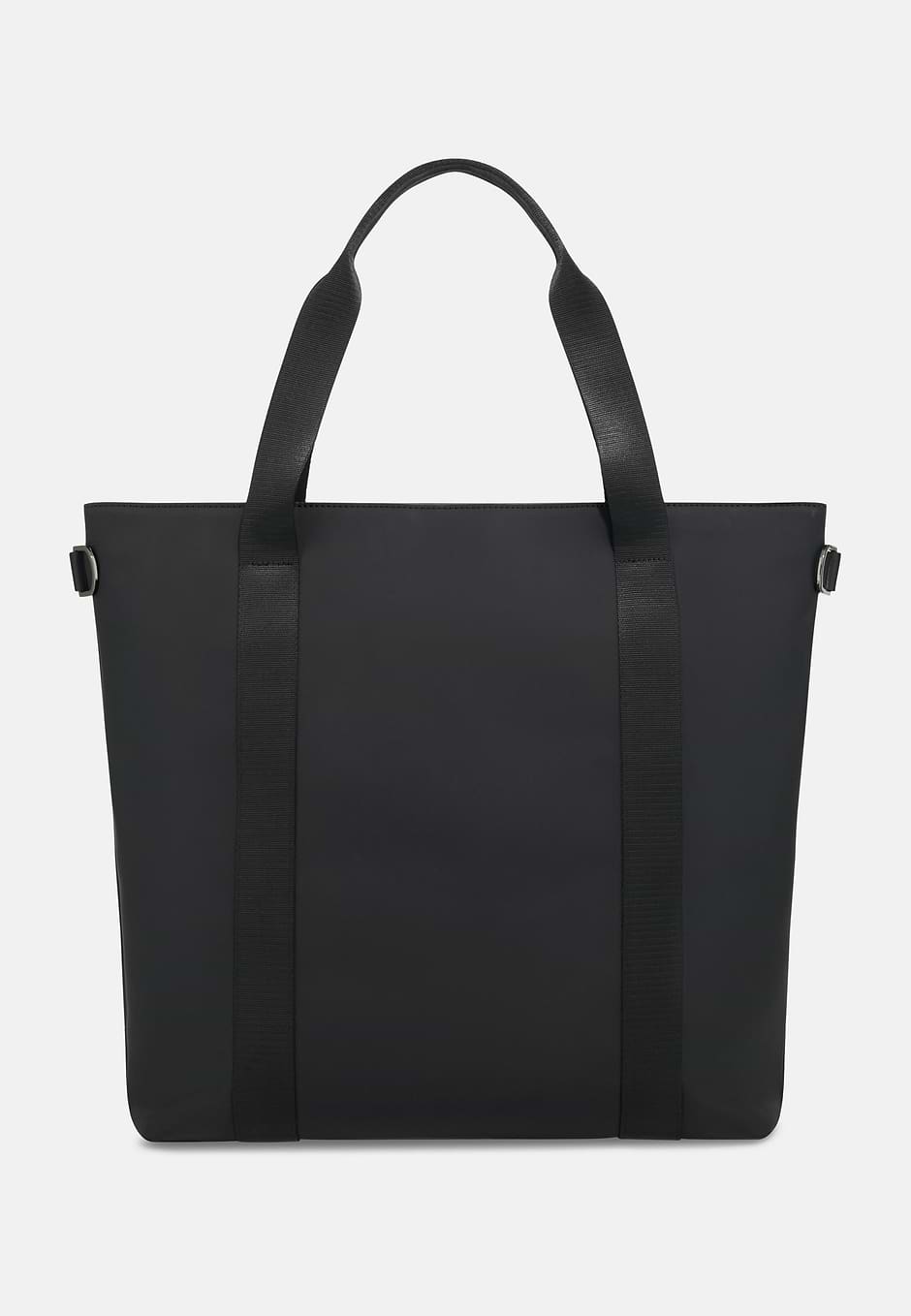 Tote Bag in Rubberised Fabric, Black, hi-res