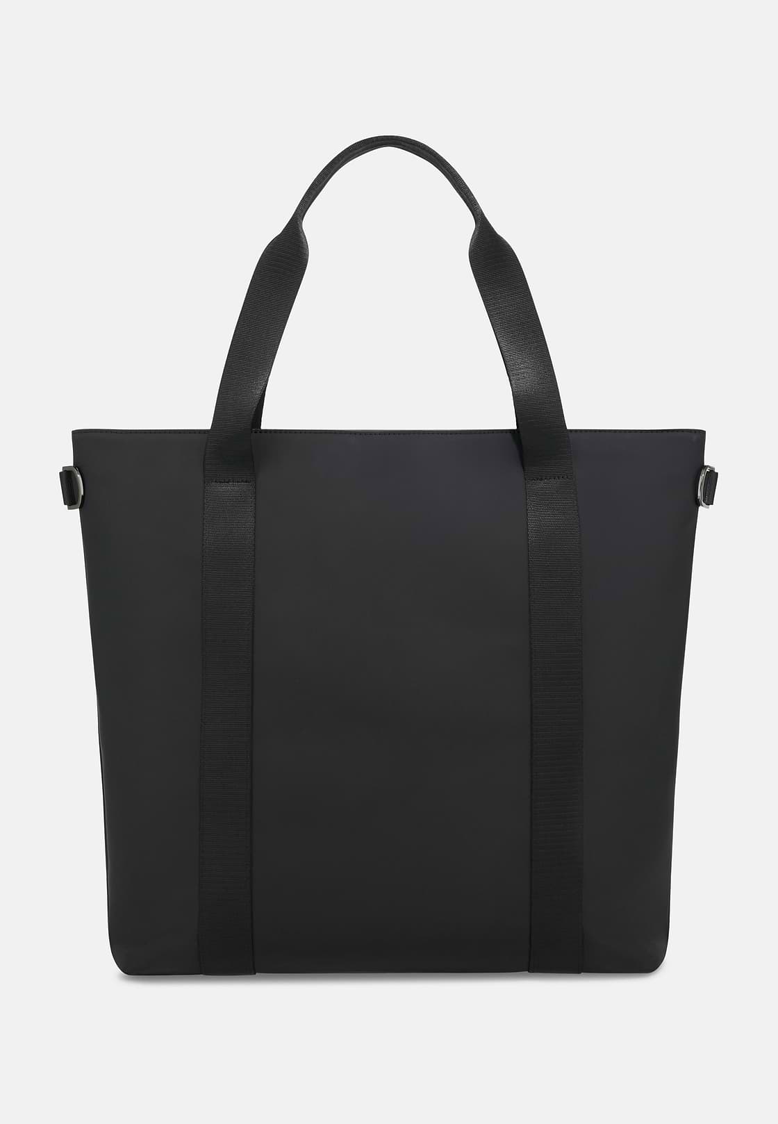 Tote Bag aus gummiertem Gewebe, Schwarz, hi-res, 1