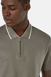 Half-Zip Jersey Polo Shirt, Military Green, hi-res