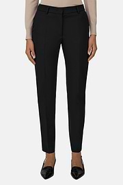 Trousers in Wool Blend Tapered Leg, Black, thumb, 1