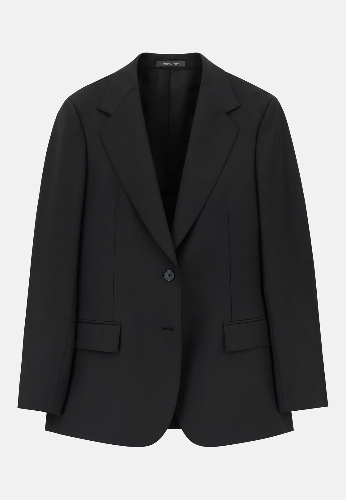 Chaqueta De Mezcla Lana Elástica, Negro, hi-res, 5