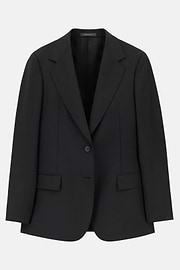 Chaqueta De Mezcla Lana Elástica, Negro, thumb, 5