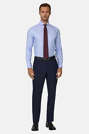 Shirt Houndstooth Cotton Slim Fit, Light Blue, thumb, 2