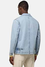 Work Shirt Jacket in Cotton Denim, Medium Blue, hi-res