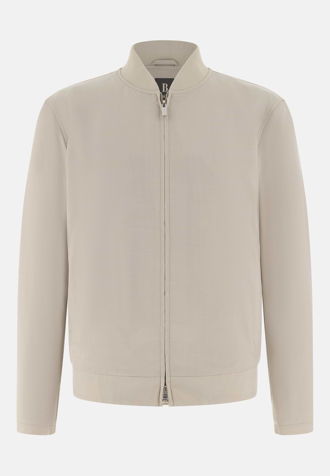 Wool Blend Bomber Jacket, Beige, hi-res, 5