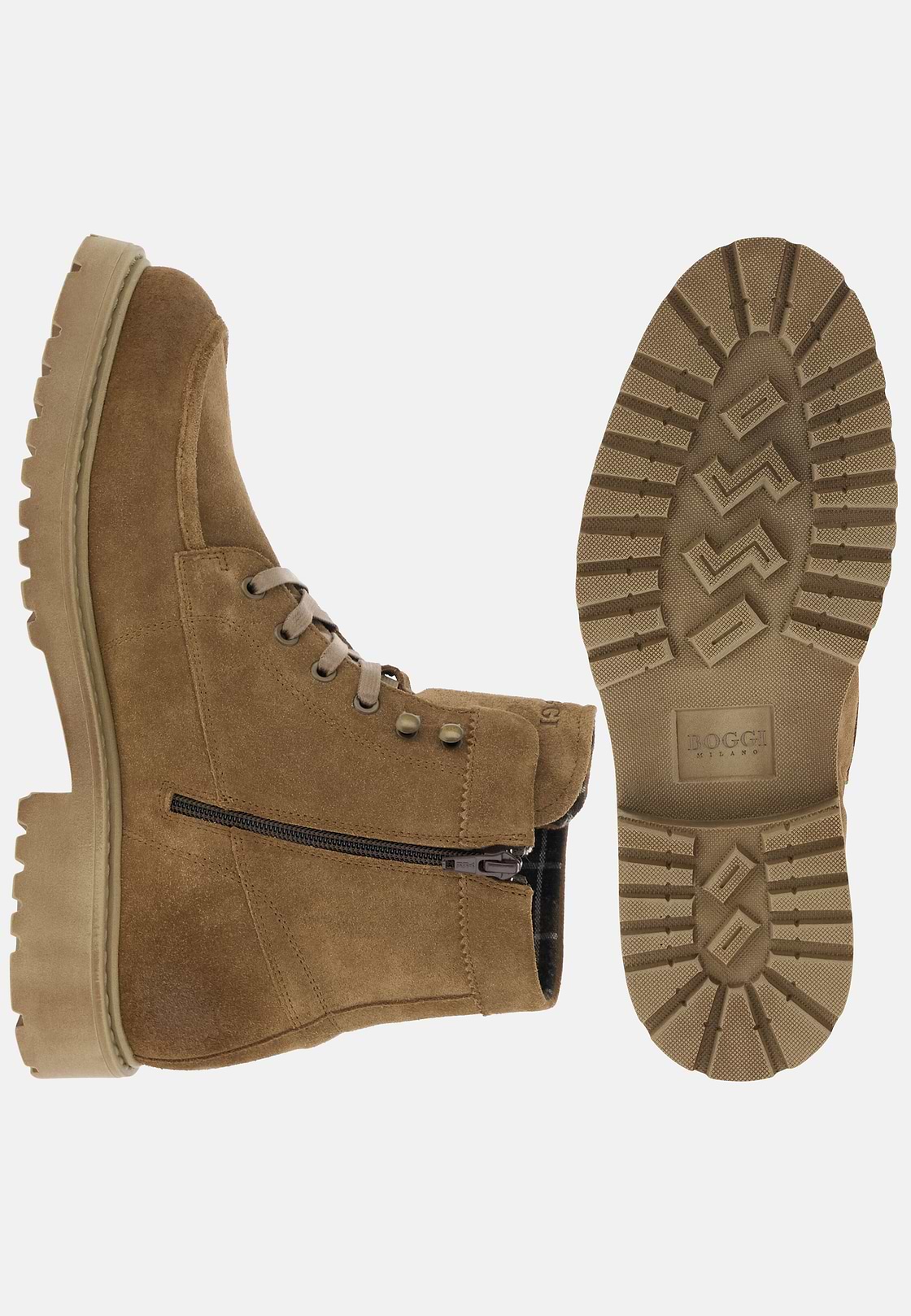 Suede Leather Boots, Brown, hi-res, 4