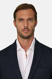 Blazer Micro Patterned Cotton Blend B Jersey, Navy blue, thumb, 3
