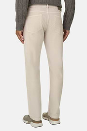 Jeans in Stretch Velvet, Sand, thumb, 5