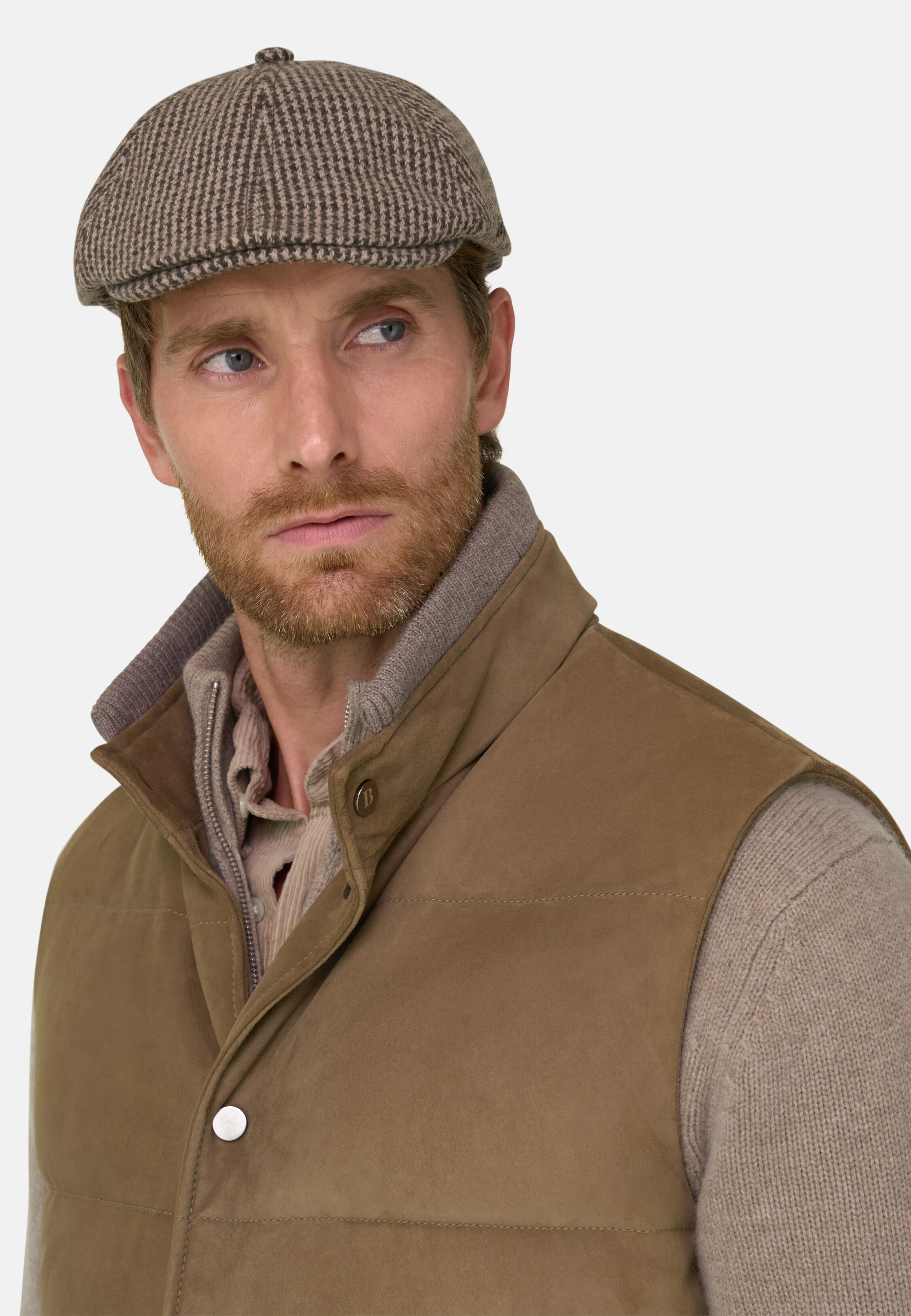 Gilet Padded in Goose Down Genuine Leather, CAML | Boggi Milano