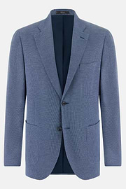B Jersey Pinpoint Jacket in a Cotton Blend, Blue, thumb, 5