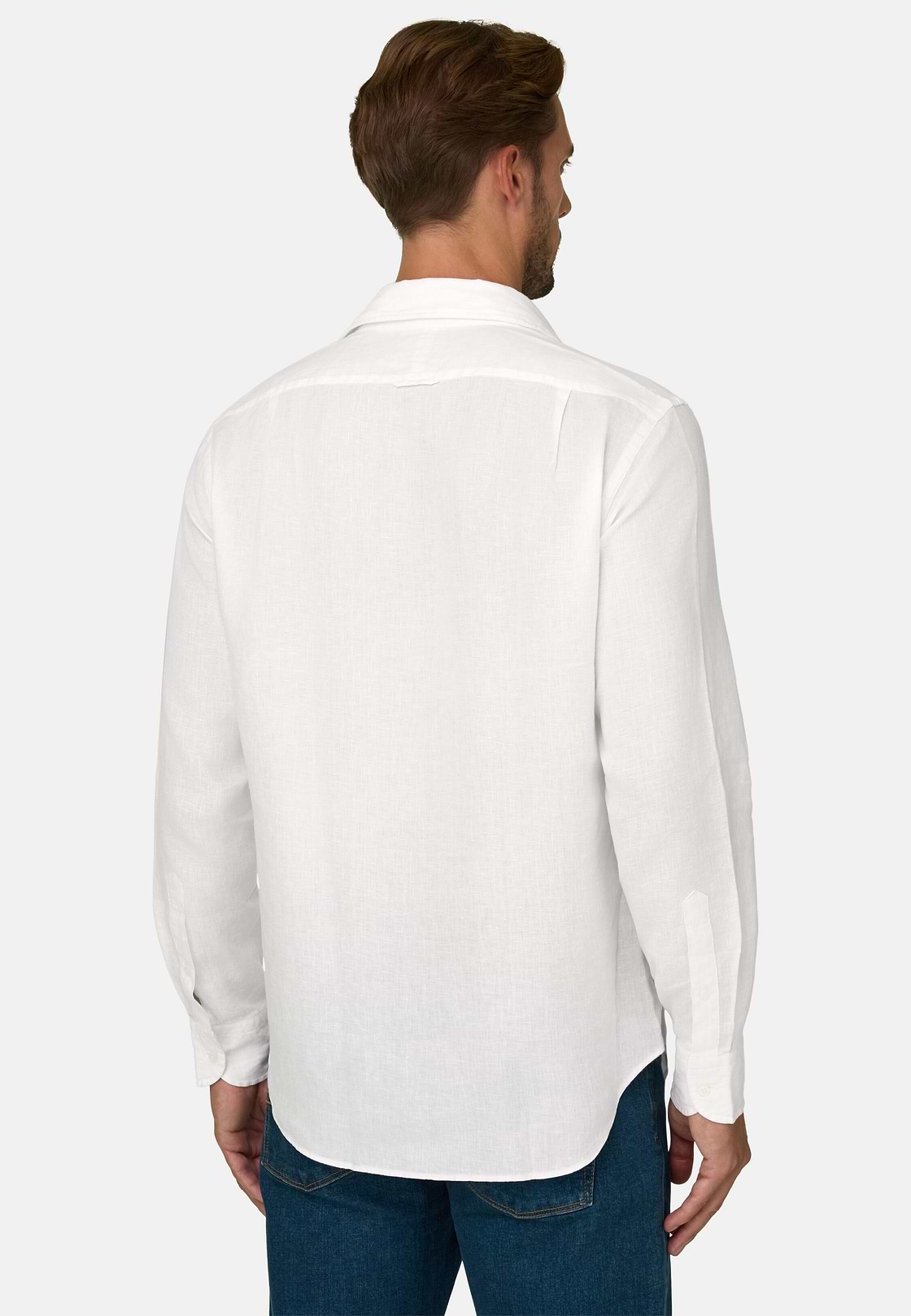 Normál szabású fehér vászoning, White, hi-res, 6