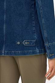 Giacca Camicia In Denim Di Cotone, Indaco, thumb, 4