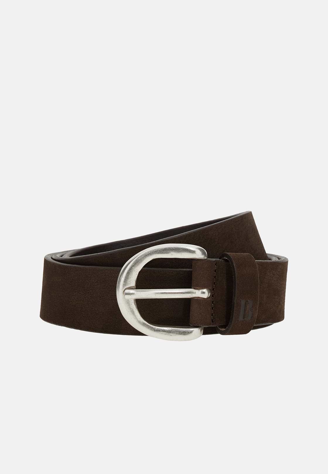 Ceinture Décontractée En Cuir, Marron foncé, hi-res