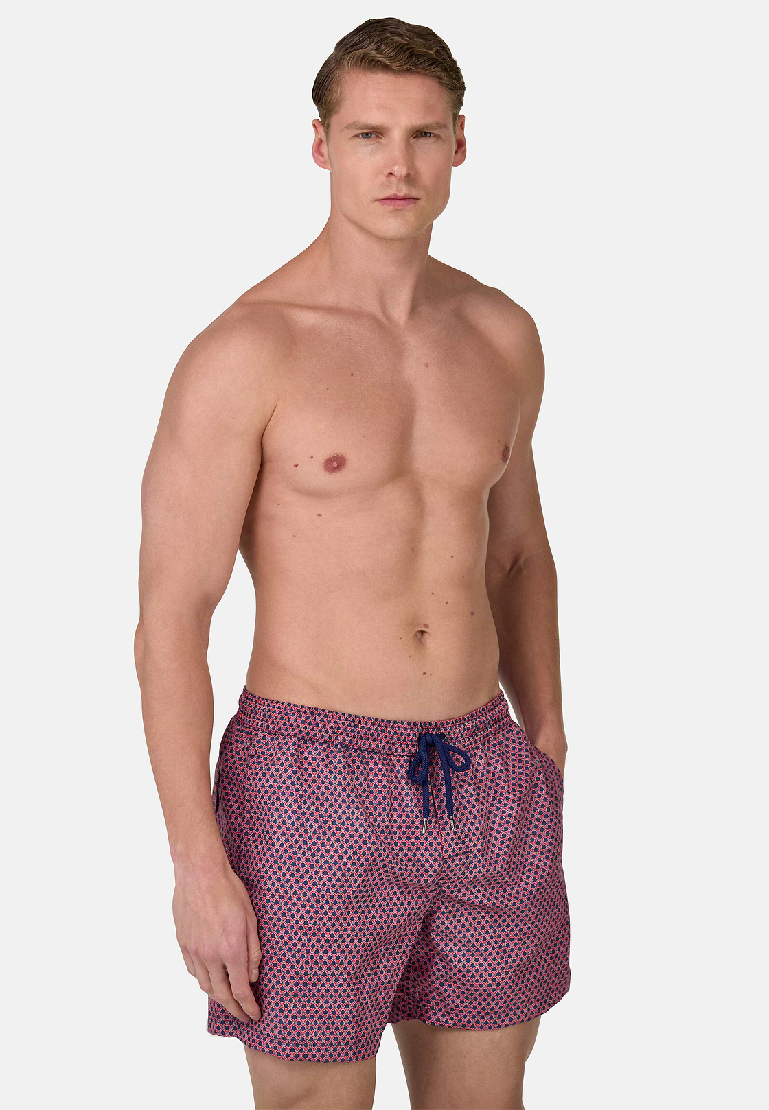 Maillot De Bain Imprimé Géométrique, Rouge, hi-res