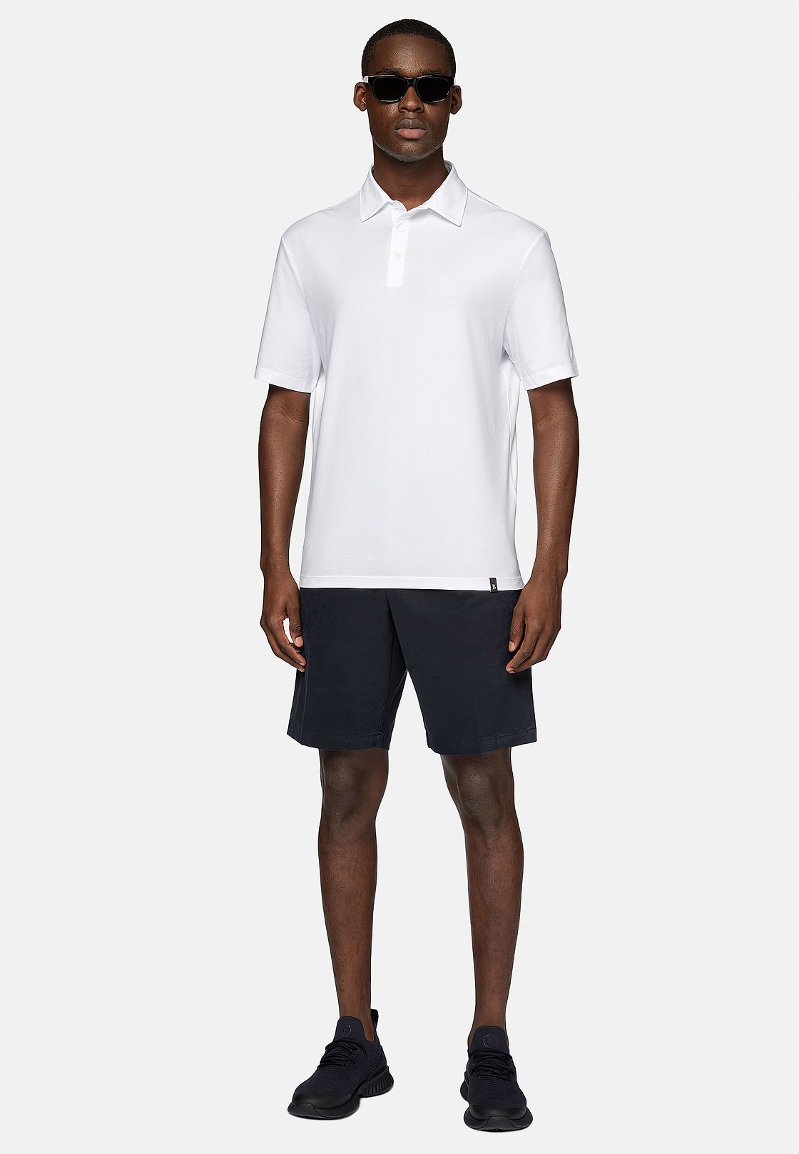 Polo Shirt In Stretch Supima Cotton, White, hi-res