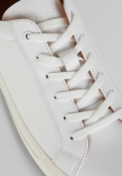 White Leather Trainers, White, hi-res