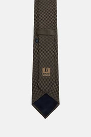 Houndstooth Pattern Silk Tie, Brown, hi-res