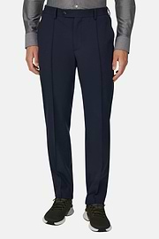 Hose aus technischem Wollgewebe, Navy blau, thumb, 1