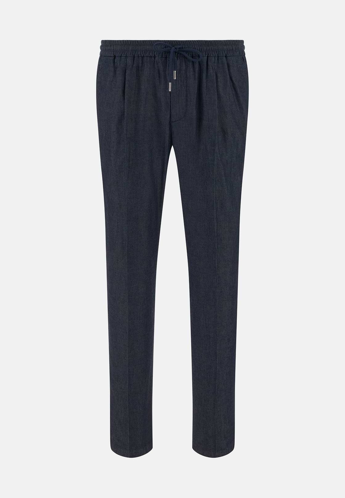 Pantaloni City In Cotone e Cupro, Navy, hi-res, 1