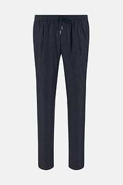 Pantaloni City In Cotone e Cupro, Navy, thumb, 1