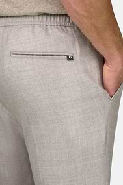 Hose City aus melierter Wollflanell, Sand, thumb, 3