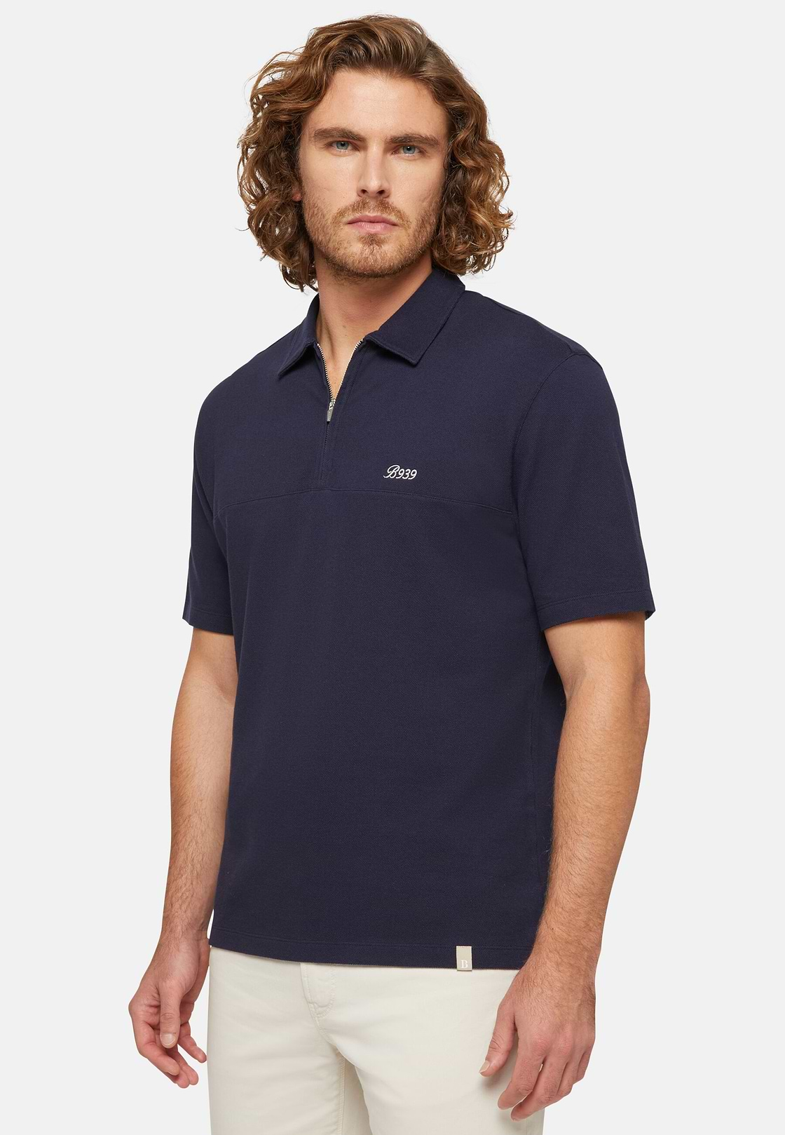 Pikee-Polo Aus Bio-Baumwollmischung, Navy blau, hi-res