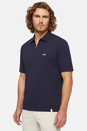 Pikee-Polo Aus Bio-Baumwollmischung, Navy blau, hi-res