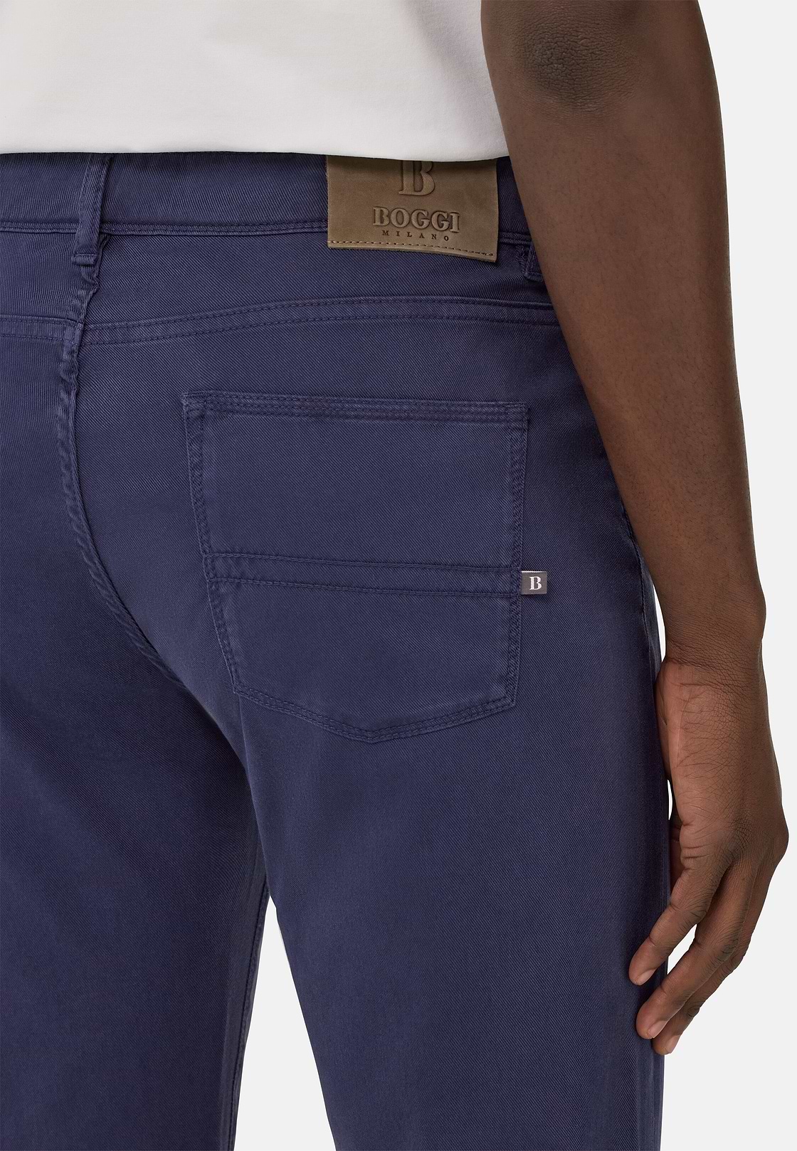 Stretch Cotton/Tencel Jeans, Navy blue, hi-res