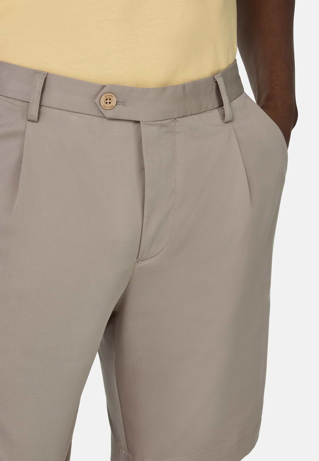 Bermuda En Coton Tencel Extensible, Taupe, hi-res