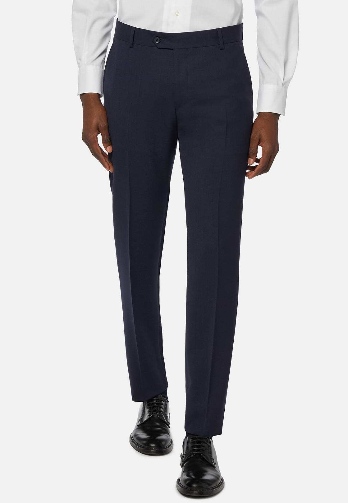 Trousers in Pure Wool Travel, Blue, hi-res