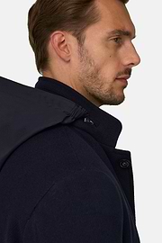 Caban Gewatteerd in Gemengd Wol Gemêleerd, Navy blue, thumb, 3