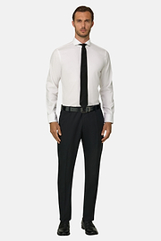 Chemise En Coton Pinpoint Slim Fit, Blanc, thumb, 2