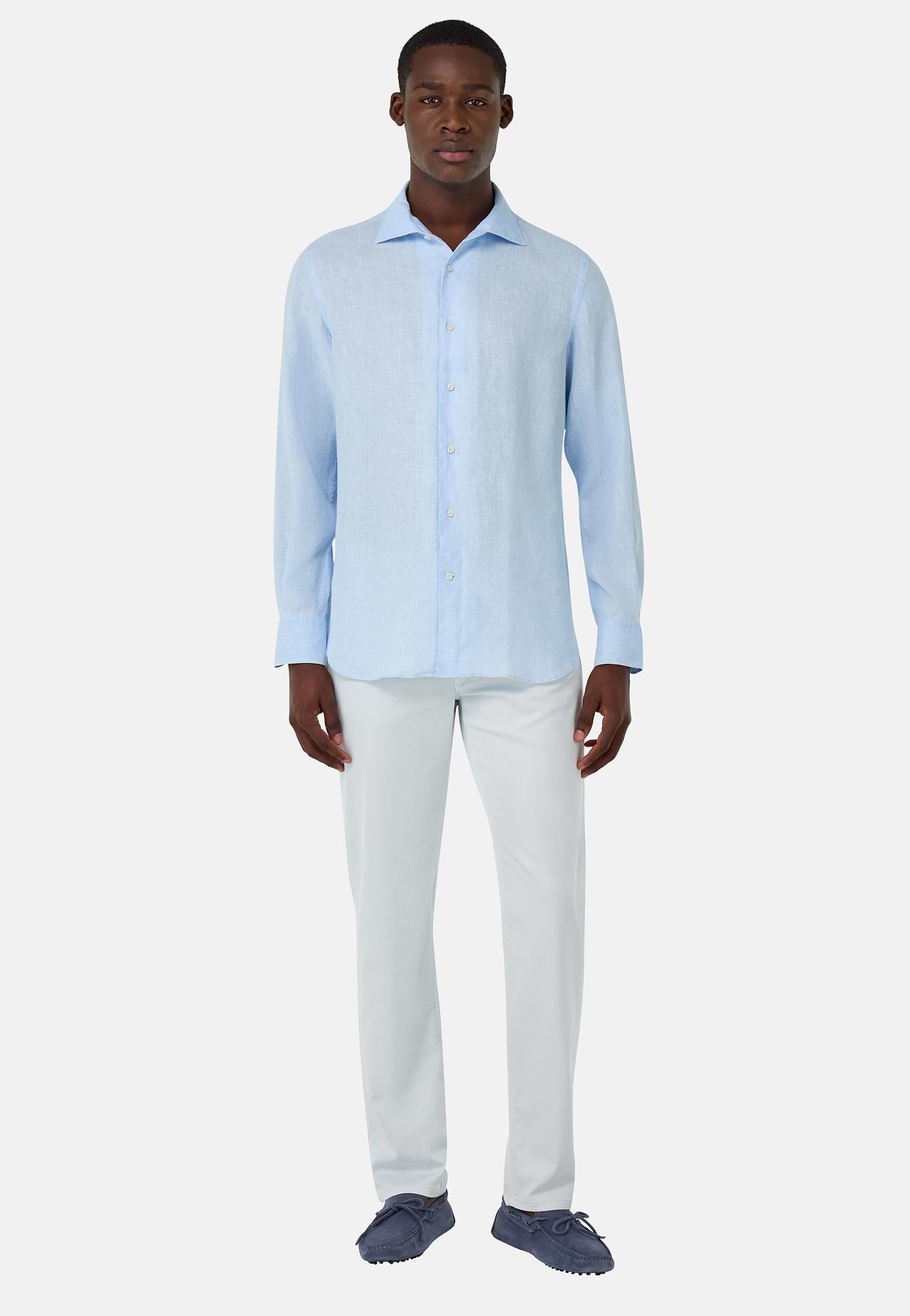 Regular Fit Linen Shirt, Light Blue, hi-res