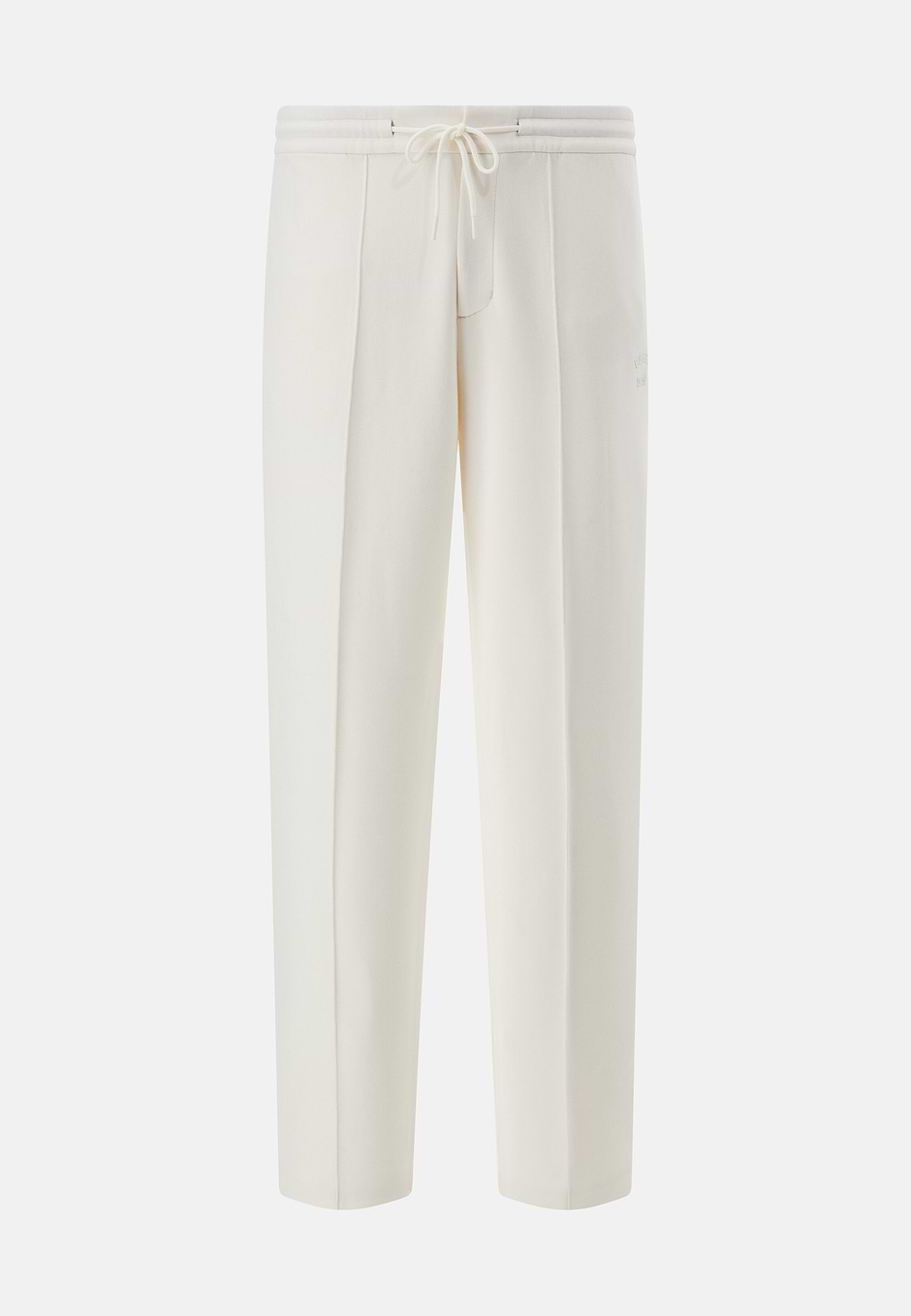 Cotton Blend Fleece Trousers, Cream, hi-res
