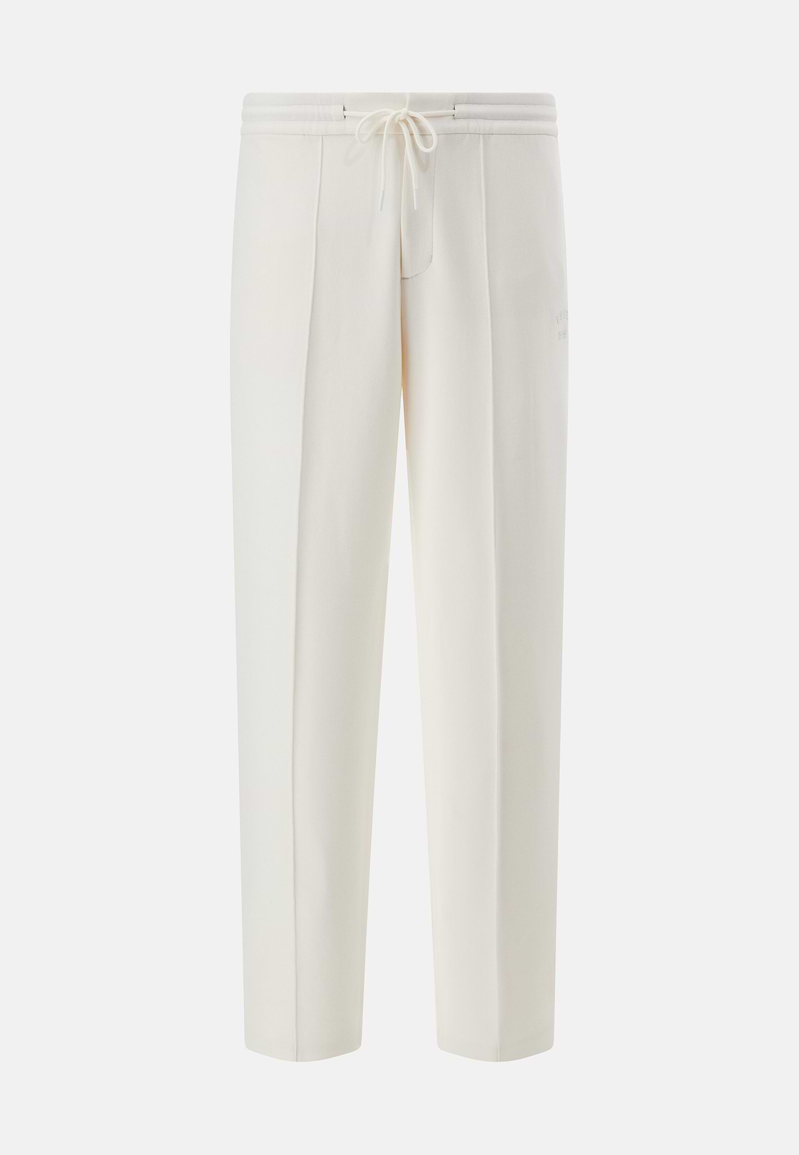 Cotton Blend Fleece Trousers, Cream, hi-res