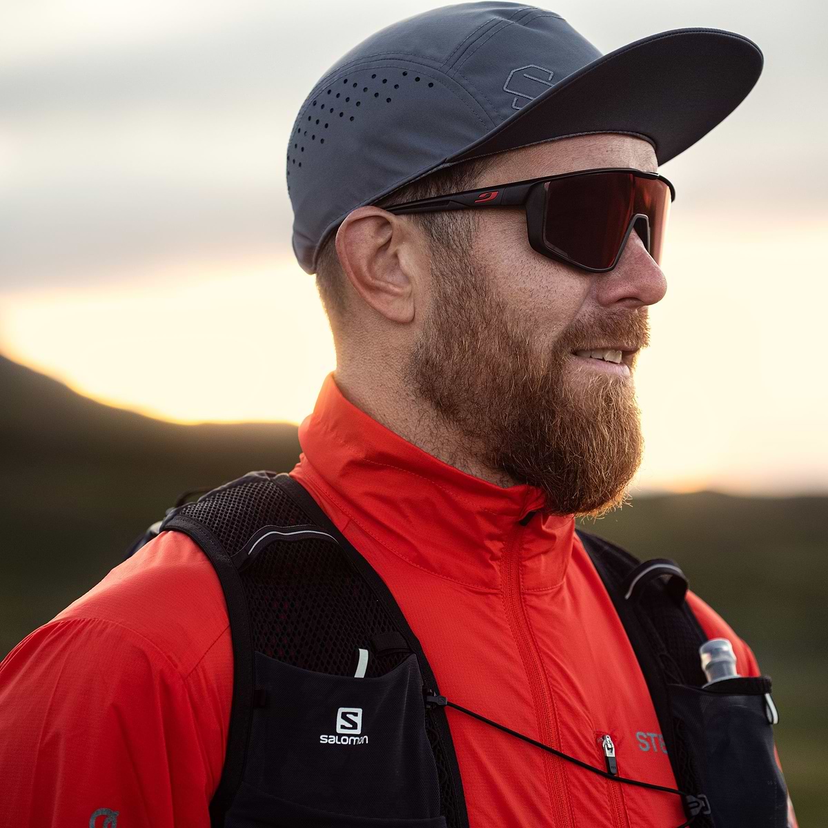 David wearing his wind jacket and light cap. Captured by Mathias Fredriksson.