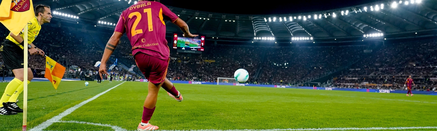 Tiro de Dybala en partido de Roma vs Milan 2025 Nov