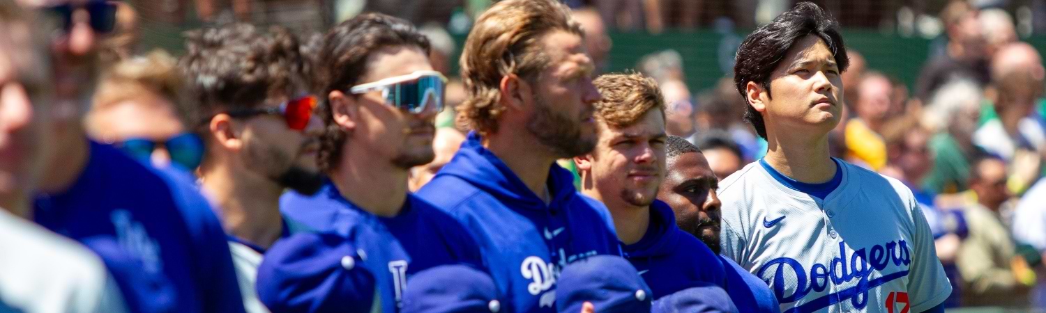 Alineación de los dodgers y en la línea final Yamamoto destaca porque trae la playera del equipo